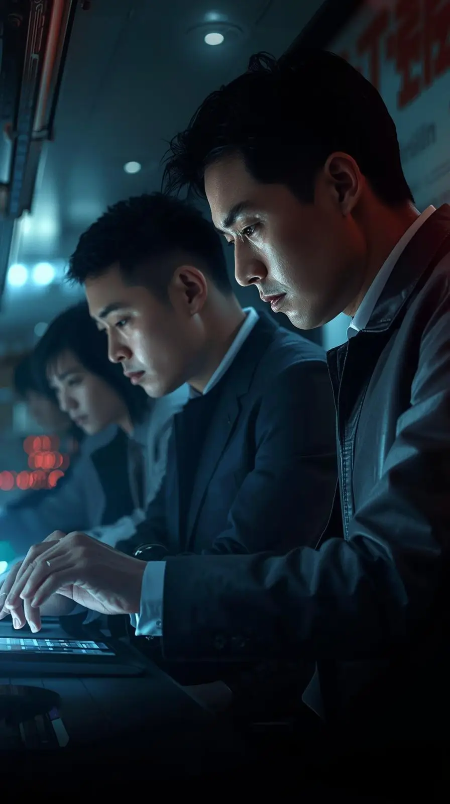 Professionals analysing live market data across multiple trading terminals